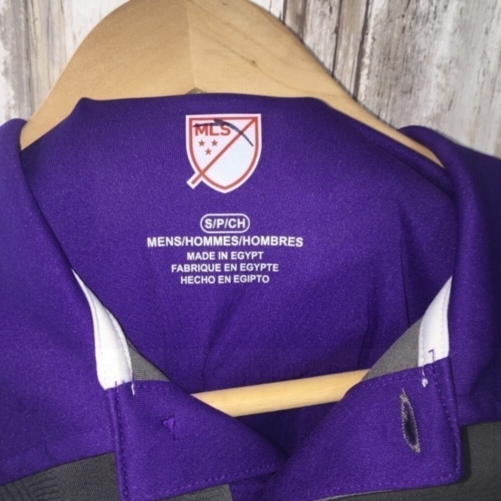 Orlando City SC MLS Polo Shirt Purple Gray Athletic Soccer Men’s Small - Picture 4 of 5